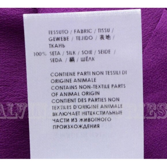 GUCCI SHIRT SILK CREPE DE CHINE BLOUSE VIOLET TOP REMOVABLE BOW - Picture 10 of 10
